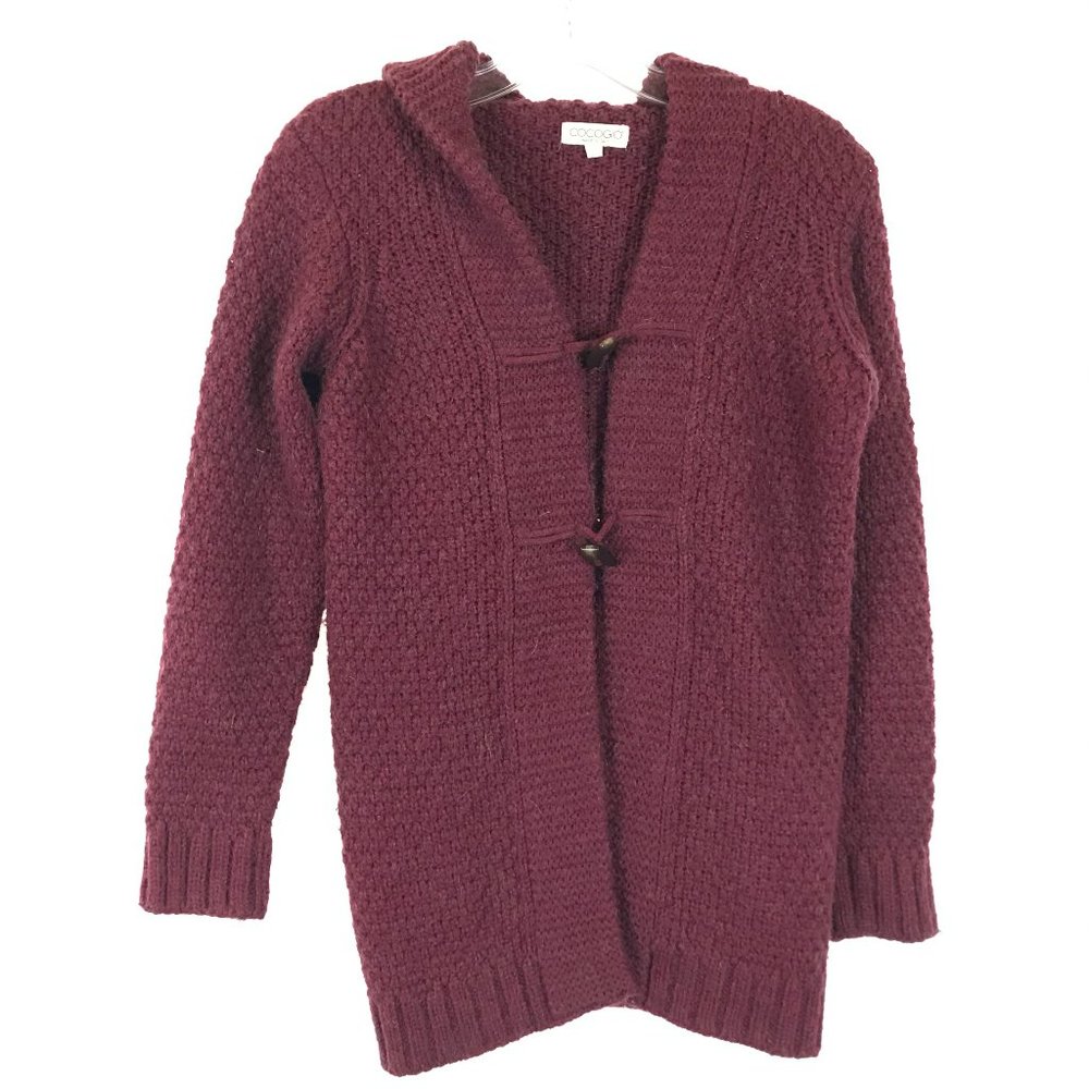 Cocogio Made in Italy Knit Hooded Cardigan Sweater